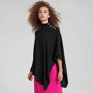 NWT 100% cashmere poncho black